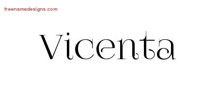 Vicenta Vintage Name Tattoo Designs