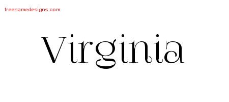 Virginia Vintage Name Tattoo Designs