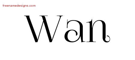 Wan Vintage Name Tattoo Designs