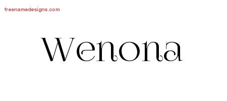 Wenona Vintage Name Tattoo Designs