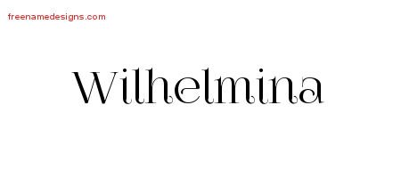 Wilhelmina Vintage Name Tattoo Designs