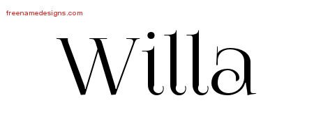 Willa Vintage Name Tattoo Designs