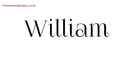 William Vintage Name Tattoo Designs