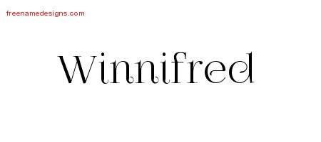 Winnifred Vintage Name Tattoo Designs