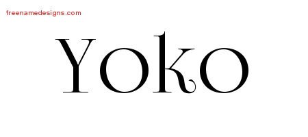 Yoko Vintage Name Tattoo Designs