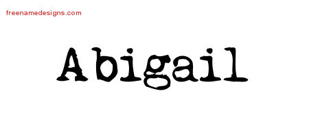 Abigail Vintage Writer Name Tattoo Designs
