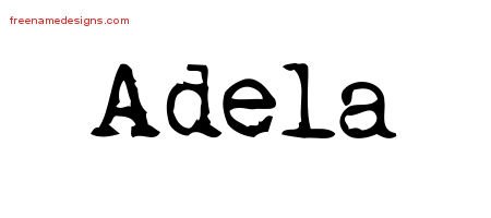 Adela Vintage Writer Name Tattoo Designs
