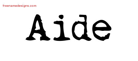Aide Vintage Writer Name Tattoo Designs