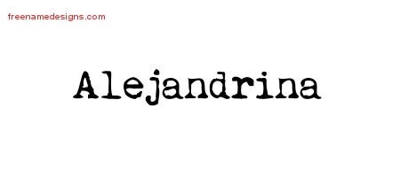Alejandrina Vintage Writer Name Tattoo Designs