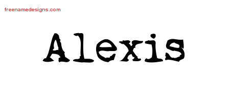Alexis Vintage Writer Name Tattoo Designs