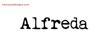 Alfreda Vintage Writer Name Tattoo Designs