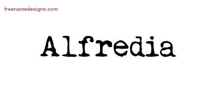 Alfredia Vintage Writer Name Tattoo Designs