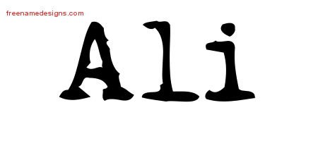 Ali Vintage Writer Name Tattoo Designs