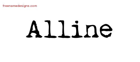 Alline Vintage Writer Name Tattoo Designs