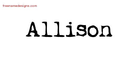 Allison Vintage Writer Name Tattoo Designs