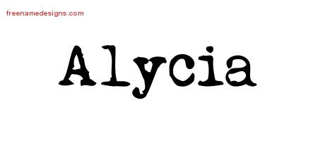 Alycia Vintage Writer Name Tattoo Designs