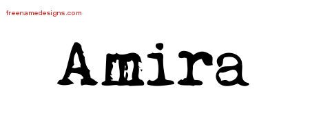 Amira Vintage Writer Name Tattoo Designs