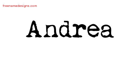 Andrea Vintage Writer Name Tattoo Designs