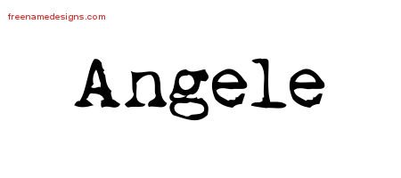Angele Vintage Writer Name Tattoo Designs