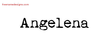 Angelena Vintage Writer Name Tattoo Designs