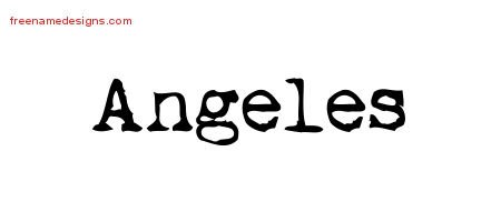 Angeles Vintage Writer Name Tattoo Designs