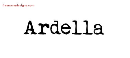 Ardella Vintage Writer Name Tattoo Designs