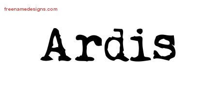 Ardis Vintage Writer Name Tattoo Designs