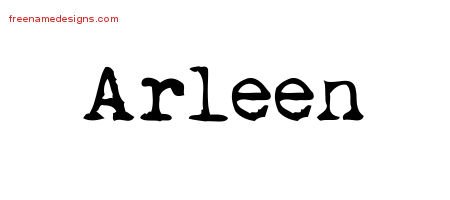 Arleen Vintage Writer Name Tattoo Designs