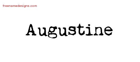 Augustine Vintage Writer Name Tattoo Designs