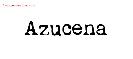 Azucena Vintage Writer Name Tattoo Designs