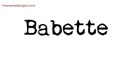 Babette Vintage Writer Name Tattoo Designs