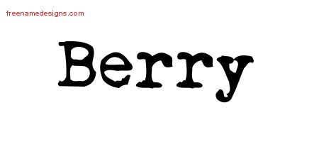 Berry Vintage Writer Name Tattoo Designs
