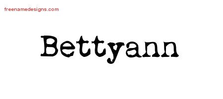 Bettyann Vintage Writer Name Tattoo Designs