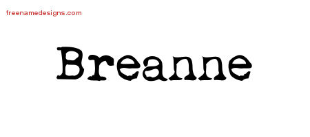 Breanne Vintage Writer Name Tattoo Designs