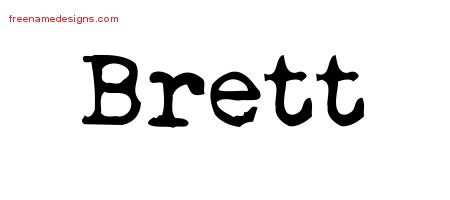Brett Vintage Writer Name Tattoo Designs