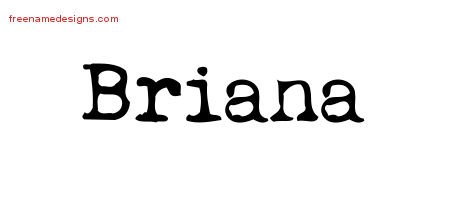 Briana Vintage Writer Name Tattoo Designs