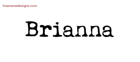 Brianna Vintage Writer Name Tattoo Designs