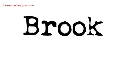 Brook Vintage Writer Name Tattoo Designs