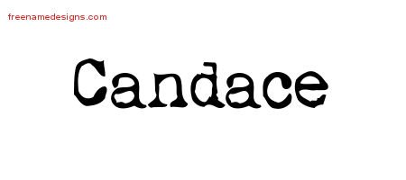 Candace Vintage Writer Name Tattoo Designs