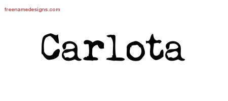 Carlota Vintage Writer Name Tattoo Designs