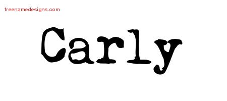 Carly Vintage Writer Name Tattoo Designs