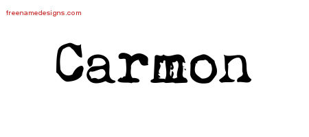 Carmon Vintage Writer Name Tattoo Designs