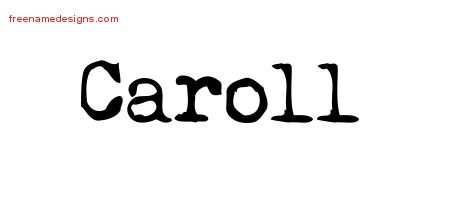 Caroll Vintage Writer Name Tattoo Designs