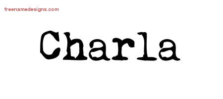 Charla Vintage Writer Name Tattoo Designs
