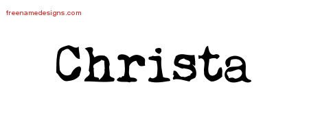 Christa Vintage Writer Name Tattoo Designs