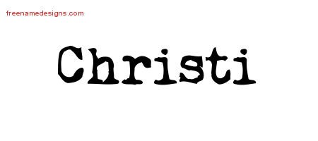 Christi Vintage Writer Name Tattoo Designs