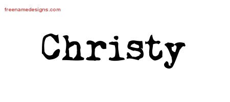 Christy Vintage Writer Name Tattoo Designs