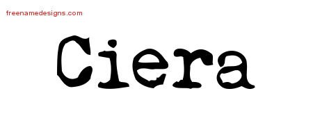 Ciera Vintage Writer Name Tattoo Designs