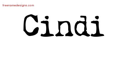 Cindi Vintage Writer Name Tattoo Designs