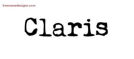 Claris Vintage Writer Name Tattoo Designs